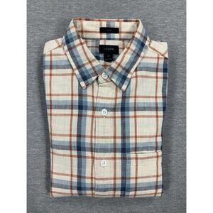 J.Crew Men's XS Slim Fit - NWT Red/Blue/Beige Plaid Cotton Button Down Shirt